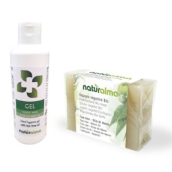 Gel Igiene Mani con Tea Tree oil (100 ml) + Sapone vegetale al Tea...